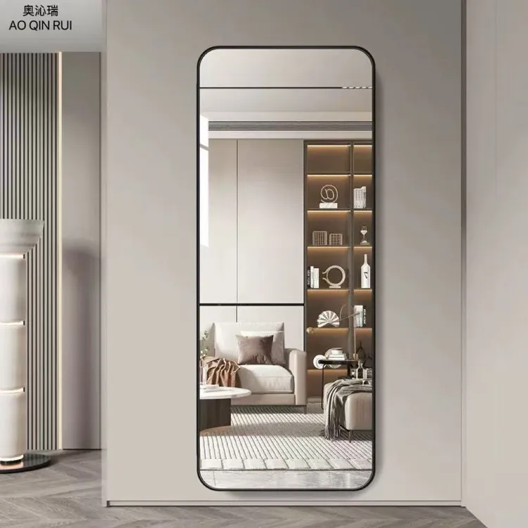 奥沁瑞轻奢全身镜壁挂式玄关镜穿衣镜家用试衣镜卧室边框落地镜子