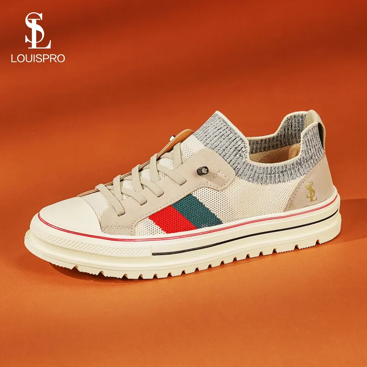 【LOUISPRO品牌】轻奢飞织休闲鞋透气舒适板鞋开车鞋软底耐磨潮鞋