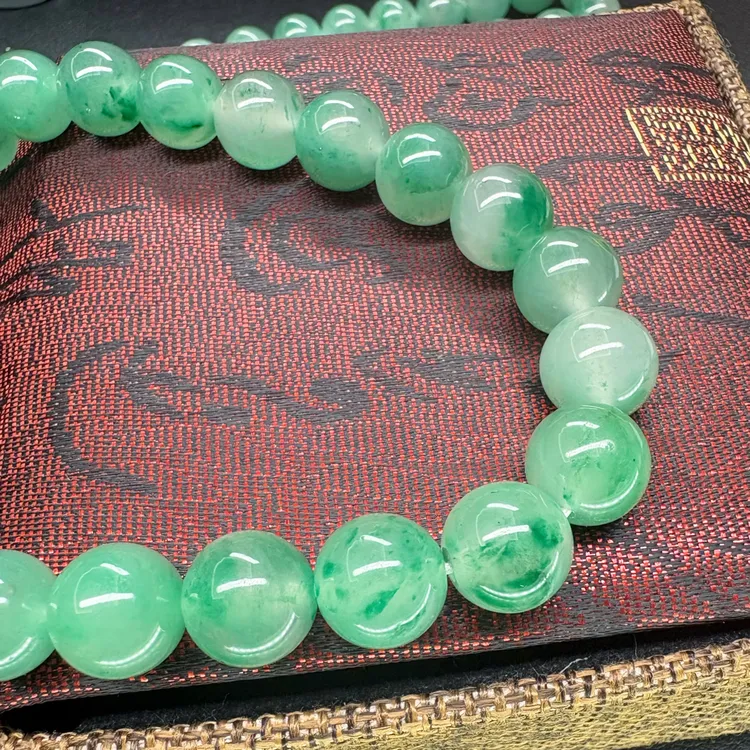 天然非洲翠石英质玉项链送礼古风气质中古11-12mm多样性发其一