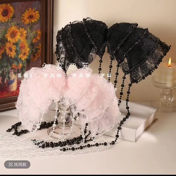 小夹子可爱头饰气质竹编发开年福利弹簧夹红色结珠珠大抓夹发饰