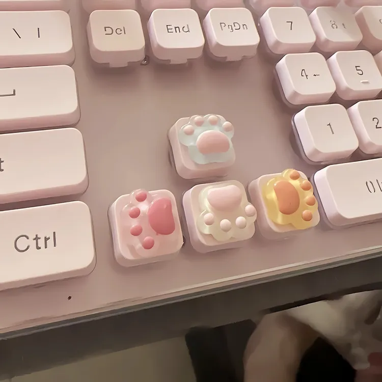 办公室网吧打字打游戏神器迷你猫爪键盘贴凸起个性立体贴可爱diy