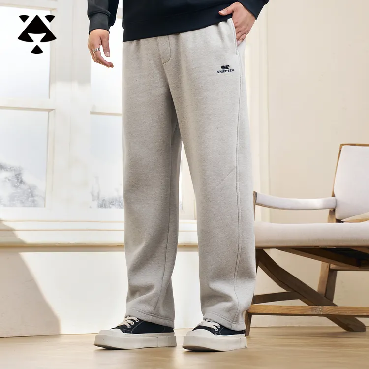 【加绒加厚菱形裆弯刀裤】森老板大码男装新款宽松显瘦保暖亲肤长裤