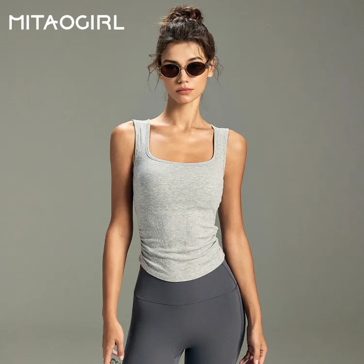 MITAOGIRL运动内衣女夏季防震收副乳瑜伽服背心一体式聚拢文胸