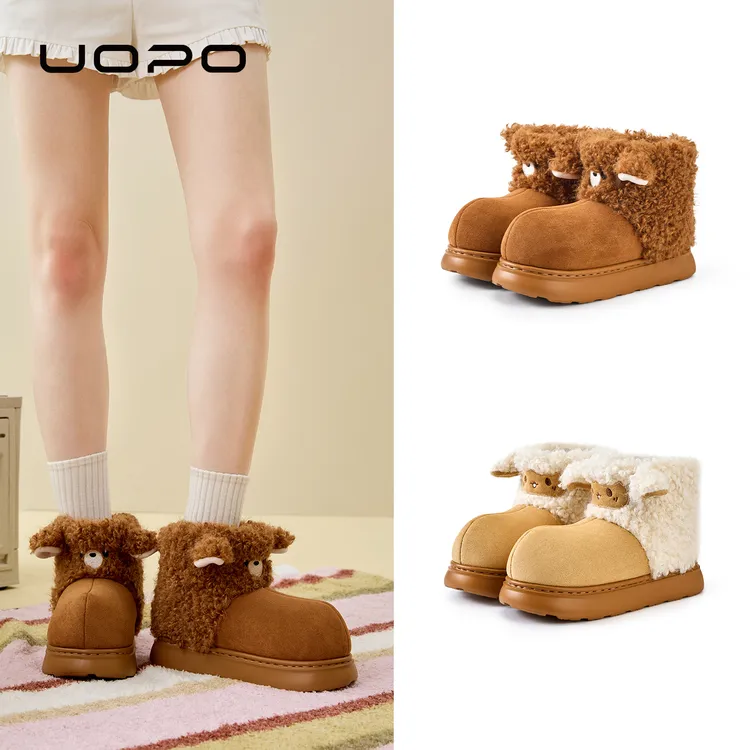 【断码捡漏】卷毛小羊棉鞋雪地靴软萌可爱保暖防滑厚底新款爆款时尚