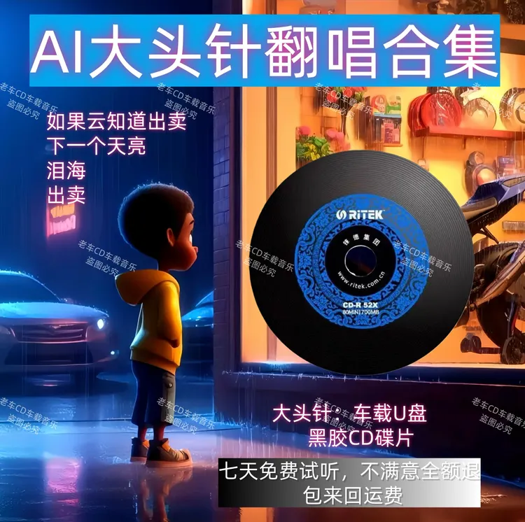 大头针翻唱经典歌曲c-D无损高音质黑胶cd音u乐盘头针火爆歌曲