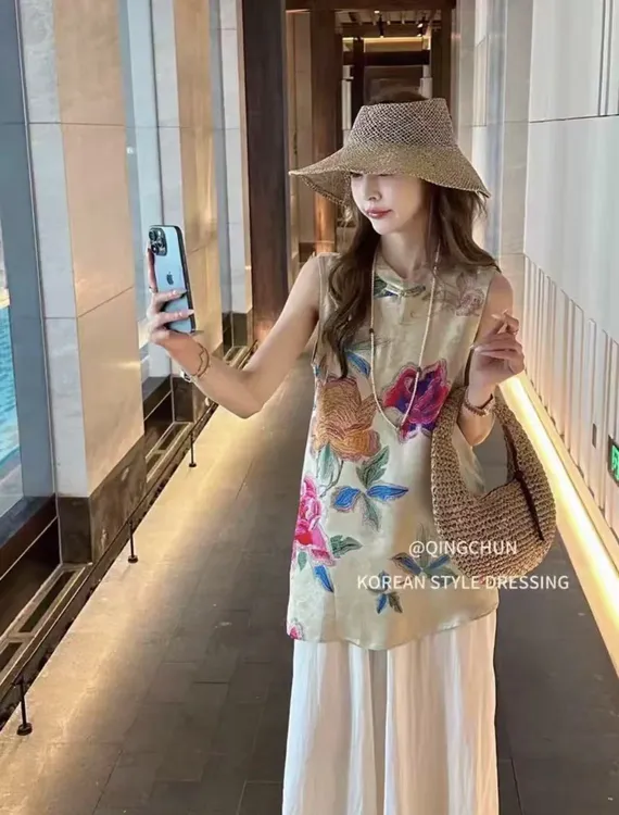 新中式女装中长款时尚爆款女士套头小衫