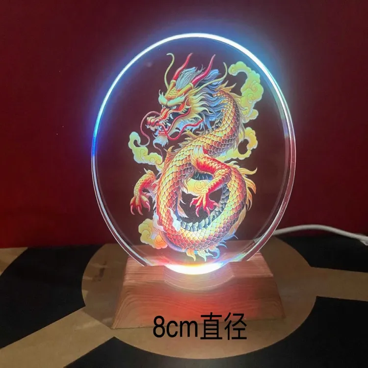 发光12招财生肖水晶摆件高档装饰创意桌面好友同学同事生日礼物