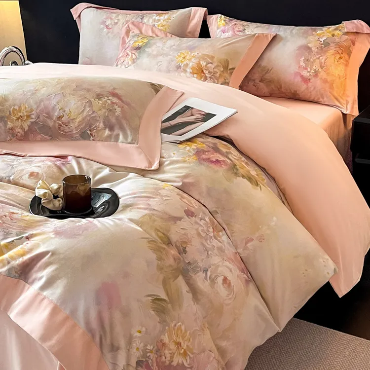 富安娜高级感A类母婴级100%纯棉四件套全棉四件套100%全棉正品