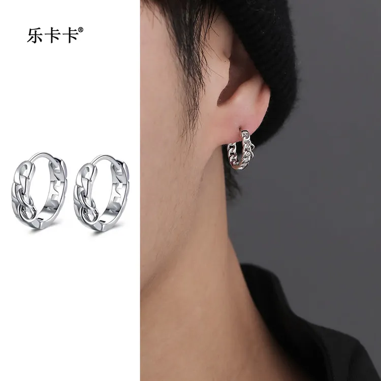 纯铜耳饰 简约气质耳环嘻哈冷淡风百搭潮流个性耳钉男潮酷小众男