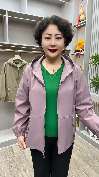 YL#0309新款休闲百搭连帽外套，衣长67