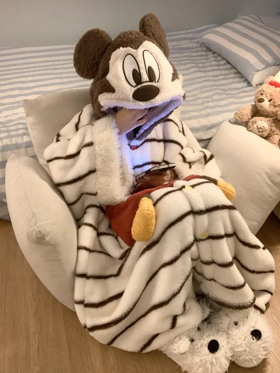 【DMXJ大梦想家】卡通米奇珊瑚绒睡袍女秋冬新款加绒加厚保暖家居服