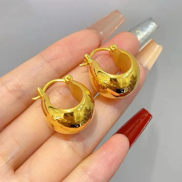 耳饰新款大气圆圈耳钉轻奢风金色耳扣女高颜值七夕送礼物镶
