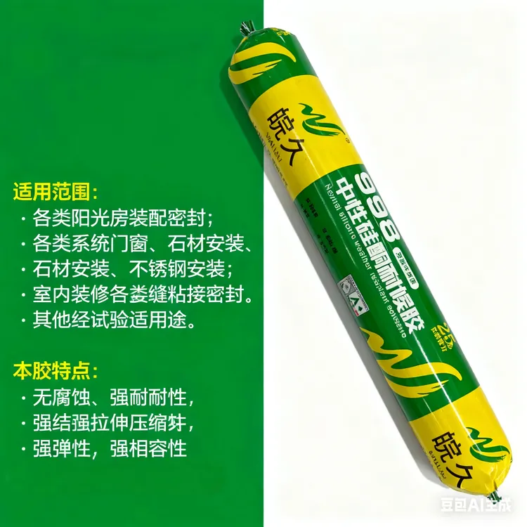 998 中性硅酮结构胶高粘性门窗专用工程韧性耐候胶
