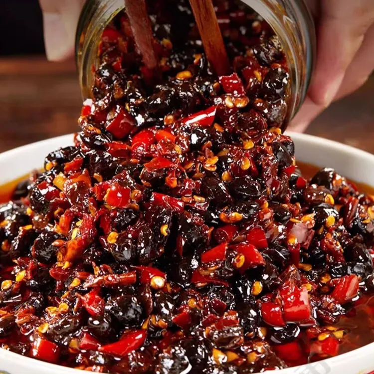 野山椒豆豉下饭菜罐装湖南特产香辣黑豆豉开胃下饭菜拌面拌饭拌粥