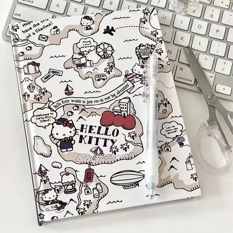 可爱卡通KT猫笔记本全彩页a5硬壳手账本学生日记本记事本