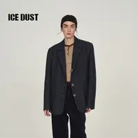 ICE DUST牛仔磨毛西装外套女25PF秋冬季新款短款高级感休闲上衣