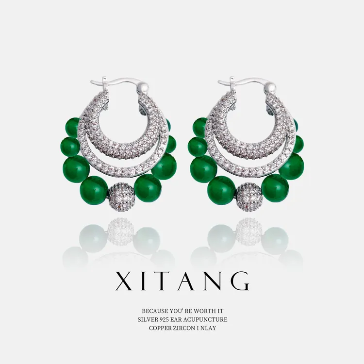  XITANG 925银针【春之物语】国风气质耳钉耳环耳坠8134