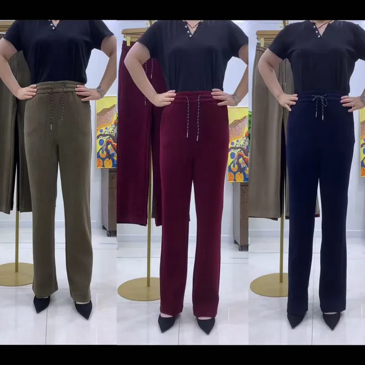 9937女士秋季高腰加厚垂感百搭显瘦窄版直筒裤