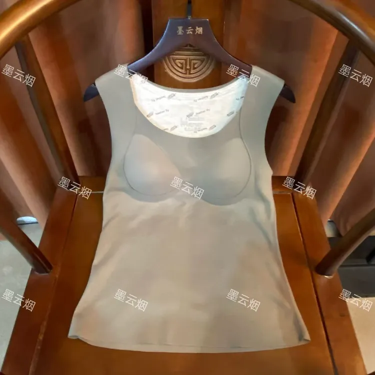 【美背】超弹舒适肌底绒白鸭绒内里贴片暖宫保暖女装背心圆领2595