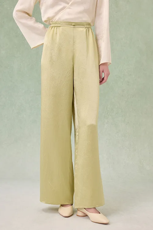 【梨花庄】25春夏51K0103《闲时》醋酸阔腿裤