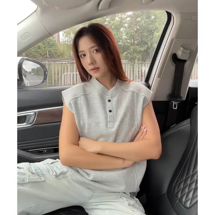 美式cleanfit拼接背心男款夏季外穿重磅无袖t恤正肩显瘦宽松坎肩