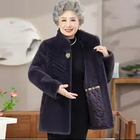 11247-中老年女装妈妈冬装加绒加厚外套中老年中年加厚外套【李亚】