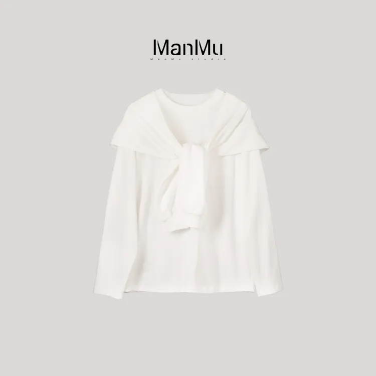 满目ManMu 【张琪专属】秋季高级定制老钱风长T 350263