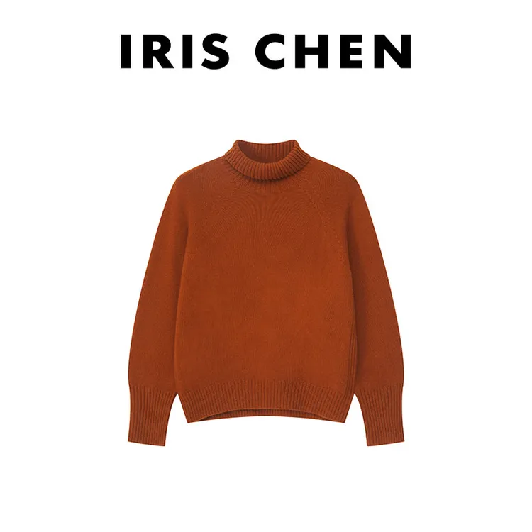 IRIS CHEN 格温 2025秋冬“100绵羊毛300g”加厚高领针织衫25SY965