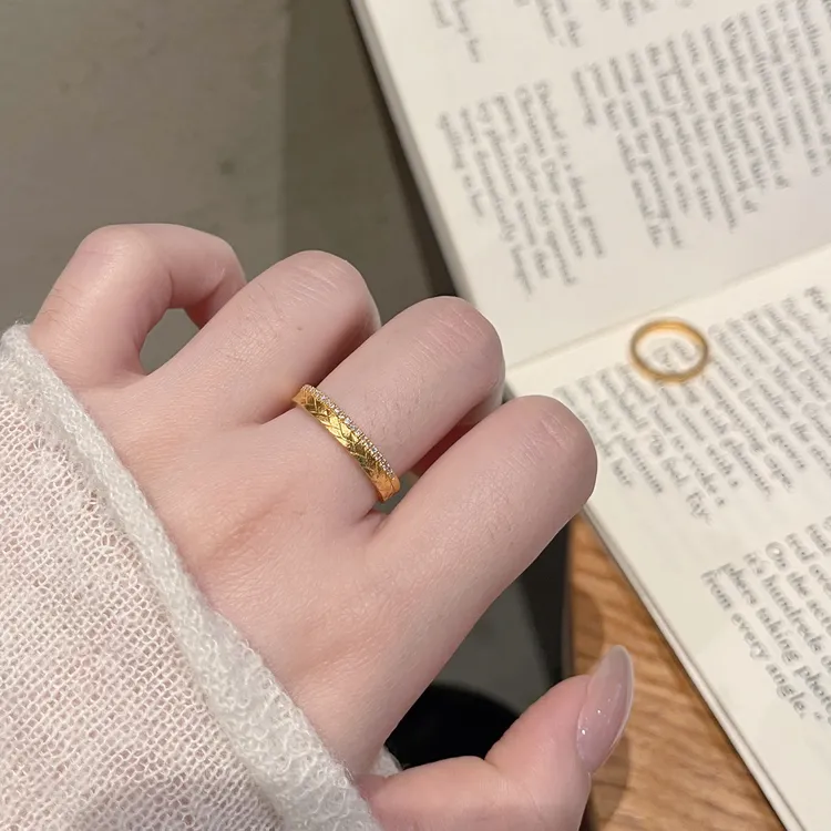 【伟新源】足金999  编织闪耀 镶嵌编织戒 附加169（点击选择圈口）