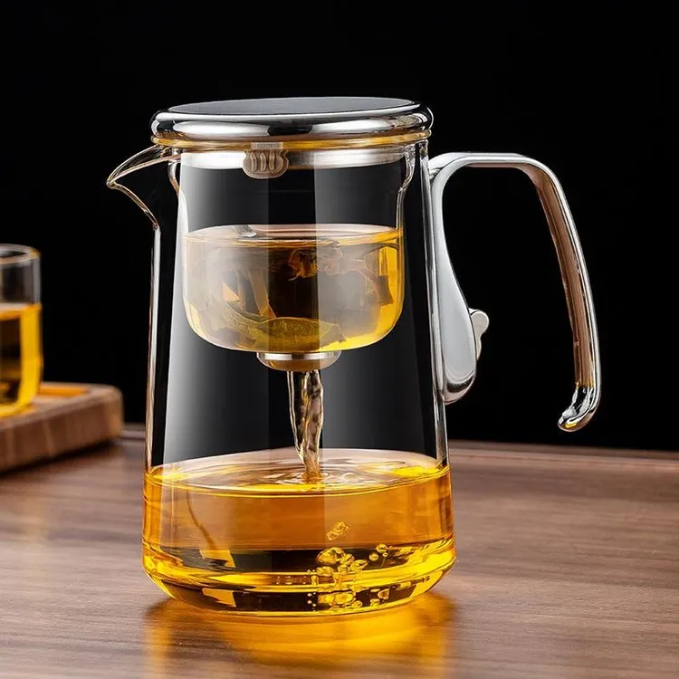 茶水分离飘逸杯2025新款家用玻璃茶具办公懒人泡茶壶神器