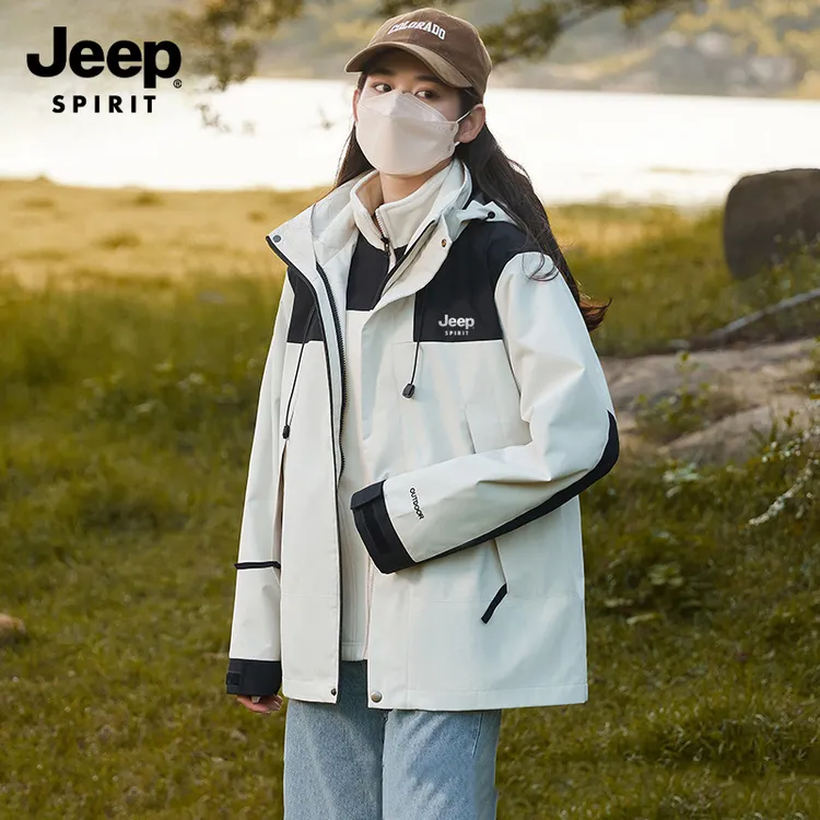 JEEP SPIRIT吉普冲锋衣户外三合一防风潮牌登山服新款外套