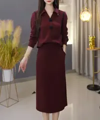 【定制套装】C632上衣配半身裙优雅气质时尚减龄休闲显瘦收腰早秋