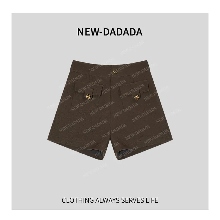 利达 NEW DADADA【微醺甜茶】时尚百搭气质高腰女装短裙裤SKC696
