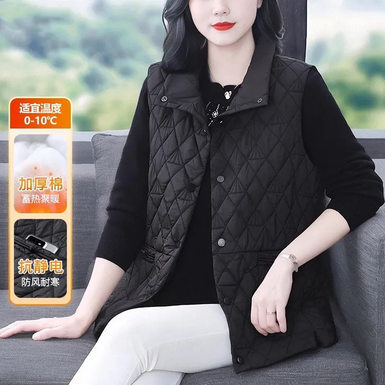 定制大码女装秋冬新款显瘦简约大方百搭保暖马甲ZSX25A0426