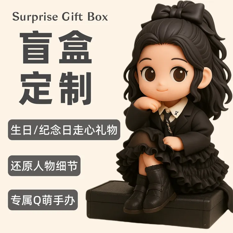 【来图定制】真人照片定制Q版手办盲盒情侣生日礼物结婚纪念DIY礼物