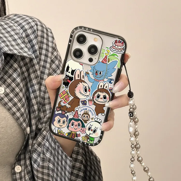 卡通Q版透明派对拉布布适用苹果16promax手机壳iphone13新款15女1