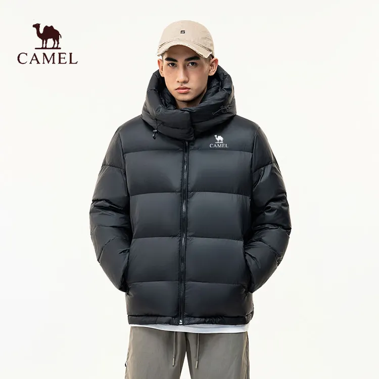 骆驼户外冬季石墨烯可拆卸连帽加厚防风保暖面包款男女情侣防寒