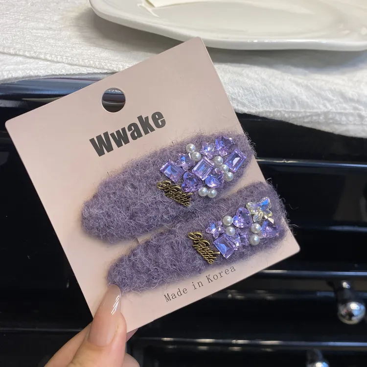 韩国MIMILINE秋冬新款BB夹紫色系千金风休闲风百搭时尚发卡碎发夹