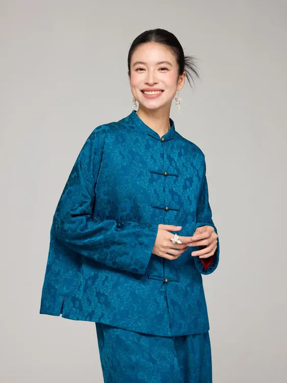 初见十三娘『迎新来』新中式国风人丝亚麻短棉服百搭时尚秋冬简约