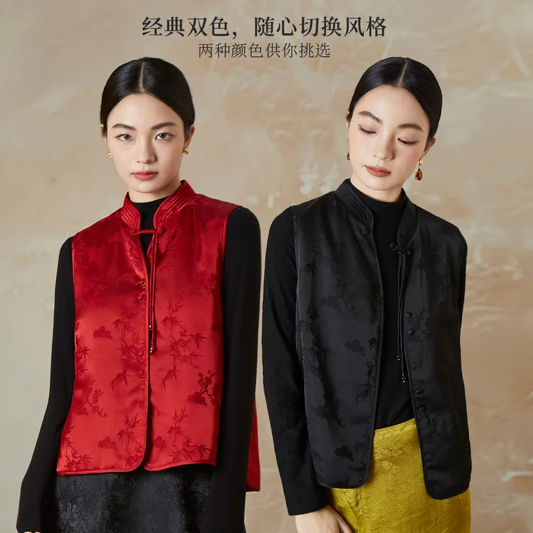 【秸熙】秋季新中式提花马甲棉服4XD292/花鸟提花针织上衣4XD798