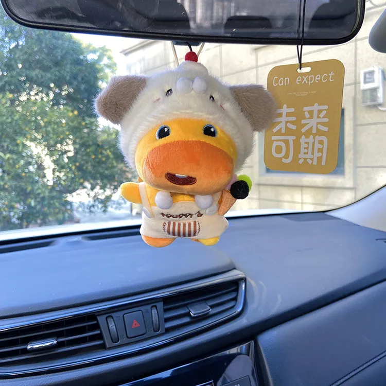 正版水豚噜噜车挂可爱毛绒公仔车内装饰挂饰汽车后视镜挂件高级感