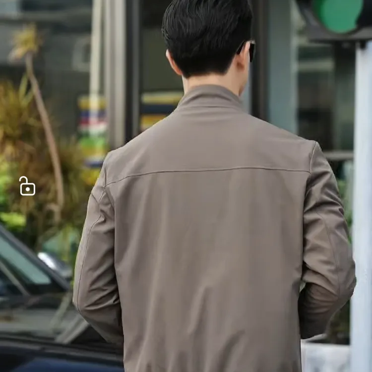 秋季轻薄春秋翻领男立领户外男士复古拉链口袋夹克