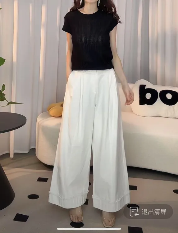 T 779款时尚短袖+ol长裤阔腿气质显瘦夏季设计师款套装
