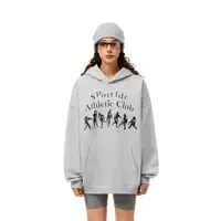 FDR官方店 棒球动态人影印花连帽卫衣男女秋季情侣装宽松上衣帽衫