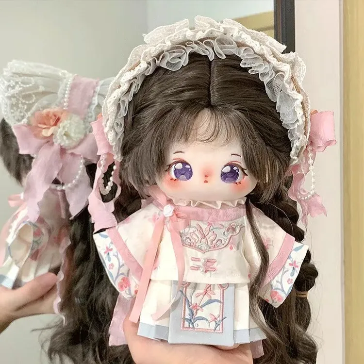 20cm棉花娃娃古风汉服套装可爱女生着替玩偶替换装娃衣小宝长发