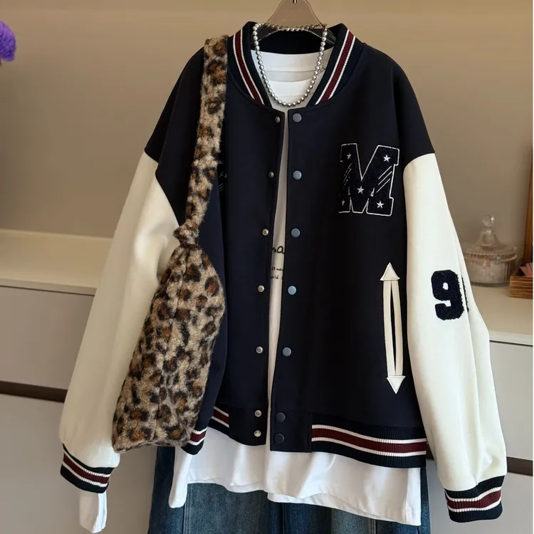 TTY 2025秋冬新款中性宽松美式街头重工撞色棒球服外套278129