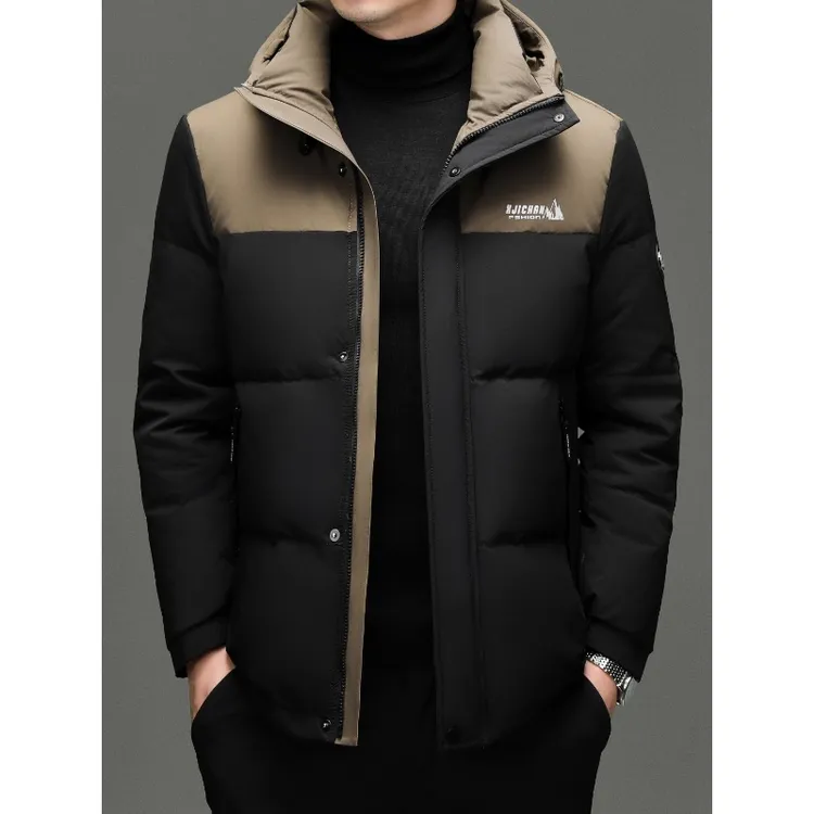 羽绒服中年男士冬季白鸭绒高端商务休闲时尚加厚保暖短款外套男装