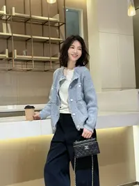 【续旧】小香风流苏边法式秋冬粗花呢口袋开衫短外套