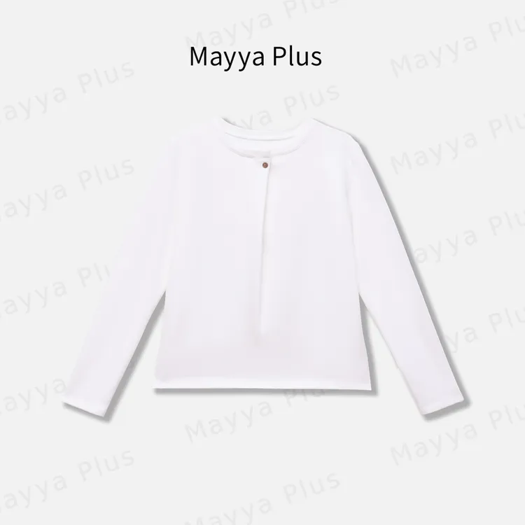 【简语】MayyaPlus麦芽定制韩版气质显瘦流光风长袖T恤上衣32546383