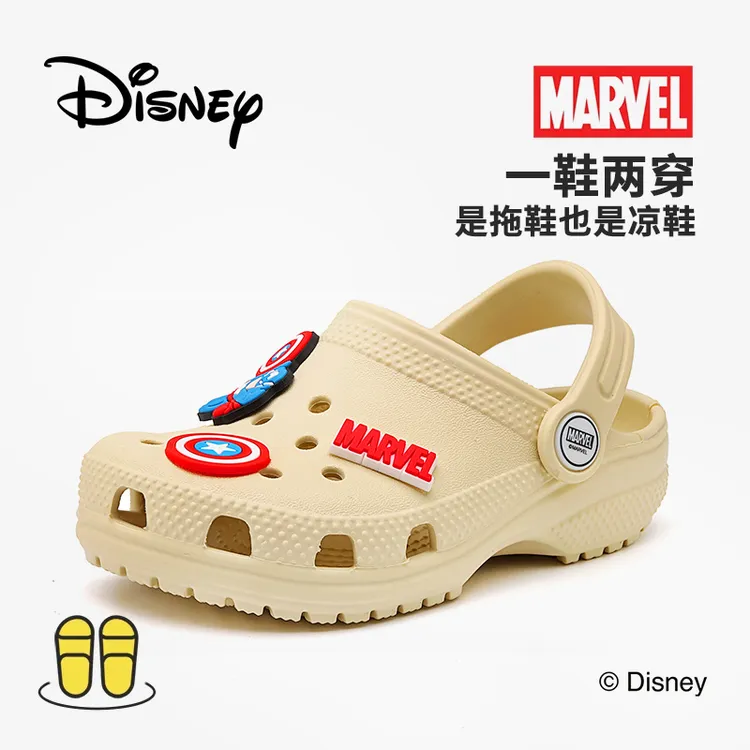 Disney/迪士尼男童女童沙滩洞洞鞋防滑厚底包头儿童凉鞋夏季外穿